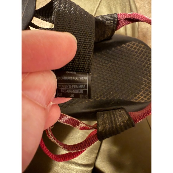 Chaco ZX2 Yampa Pink Black Geometric Double Strap Toe Loop Sandals Womens 8 - Picture 9 of 10